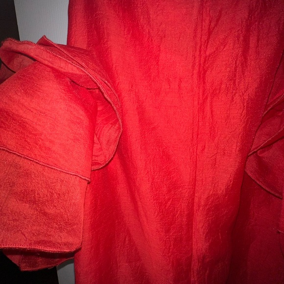 Red Ruffle Sleeve Blouse - Picture 5 of 5